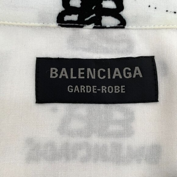 J19512 Balenciaga White logo jacquard full-print lapel single-breasted long-slee - Picture 5 of 8